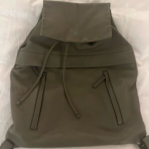 Olive Green Leather Backpack